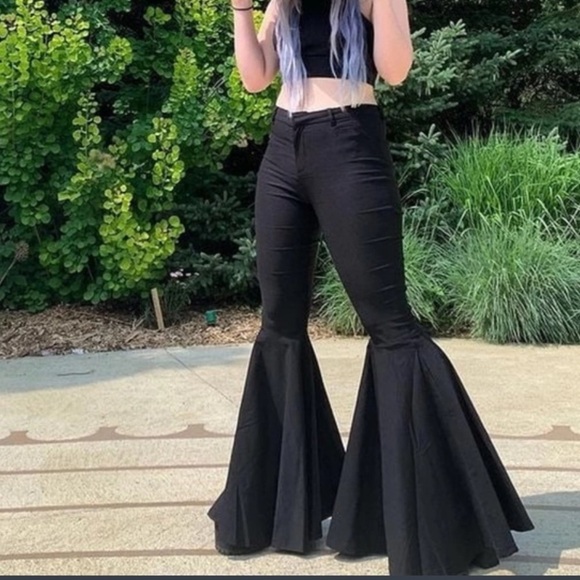 KILLSTAR Eternal super Flare pants Black trousers Small - Picture 1 of 12